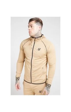 SikSilk Scope Zip Through Hoodie – Beige