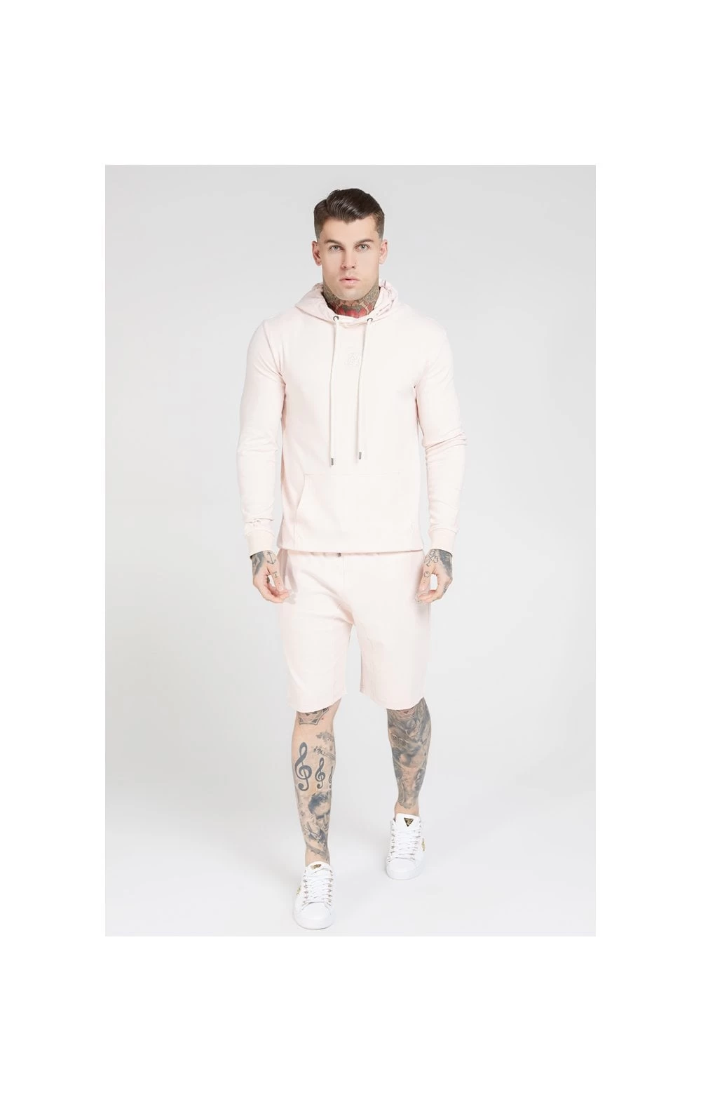 SikSilk Overhead Muscle Fit Hoodie - Cloudy Pink 5 SikSilk Overhead Muscle Fit Hoodie - Cloudy Pink - Image 3