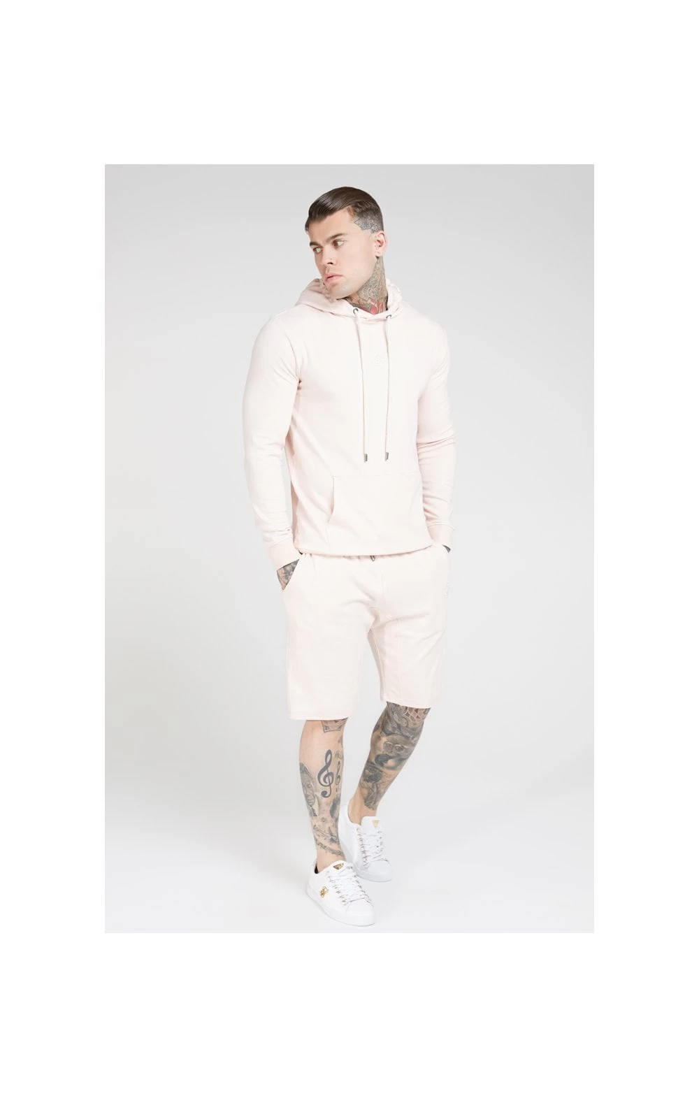 SikSilk Overhead Muscle Fit Hoodie - Cloudy Pink 6 SikSilk Overhead Muscle Fit Hoodie - Cloudy Pink - Image 4