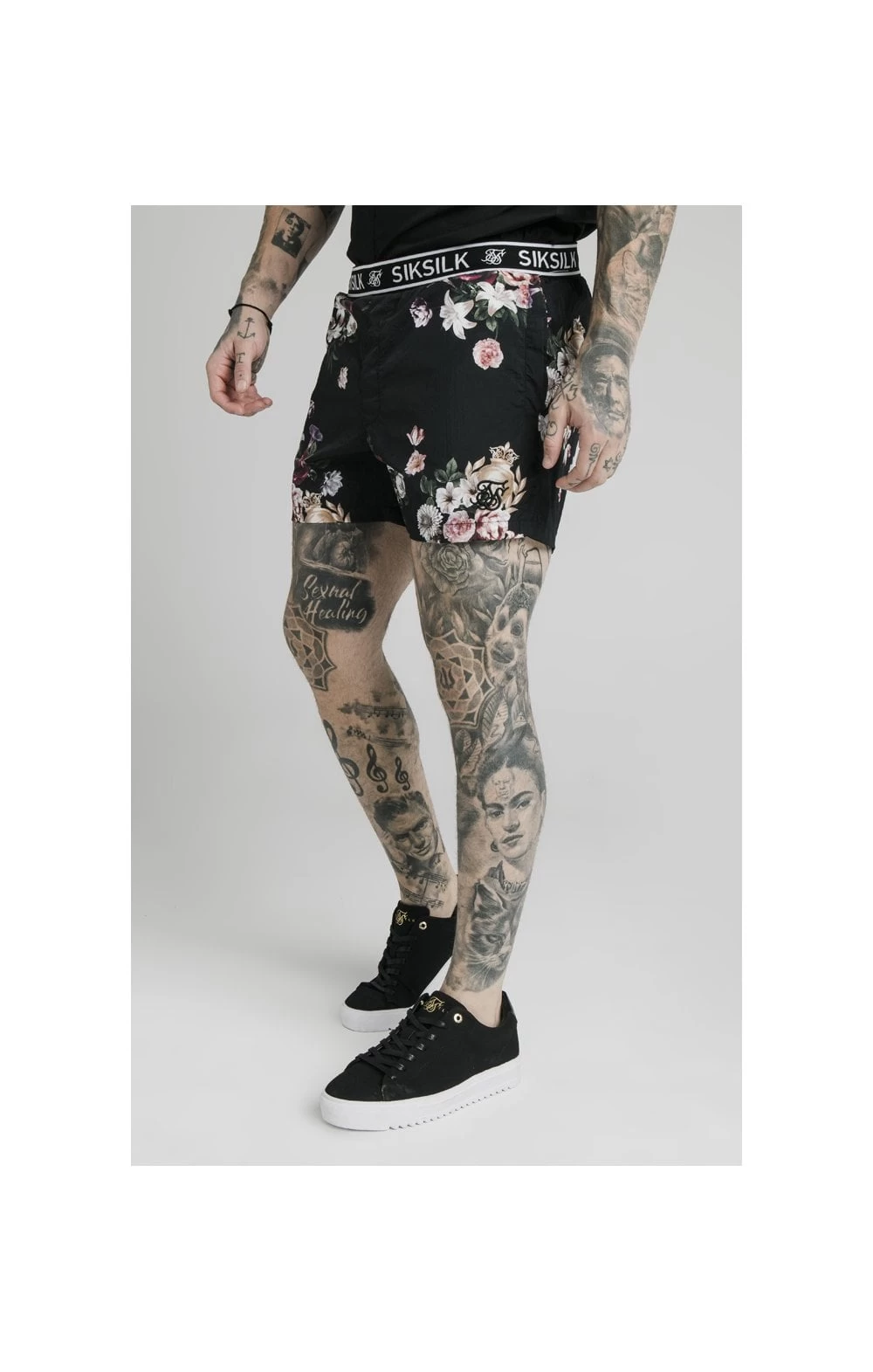 SikSilk BlackFloral Swim Short 5 SikSilk BlackFloral Swim Short - Image 3