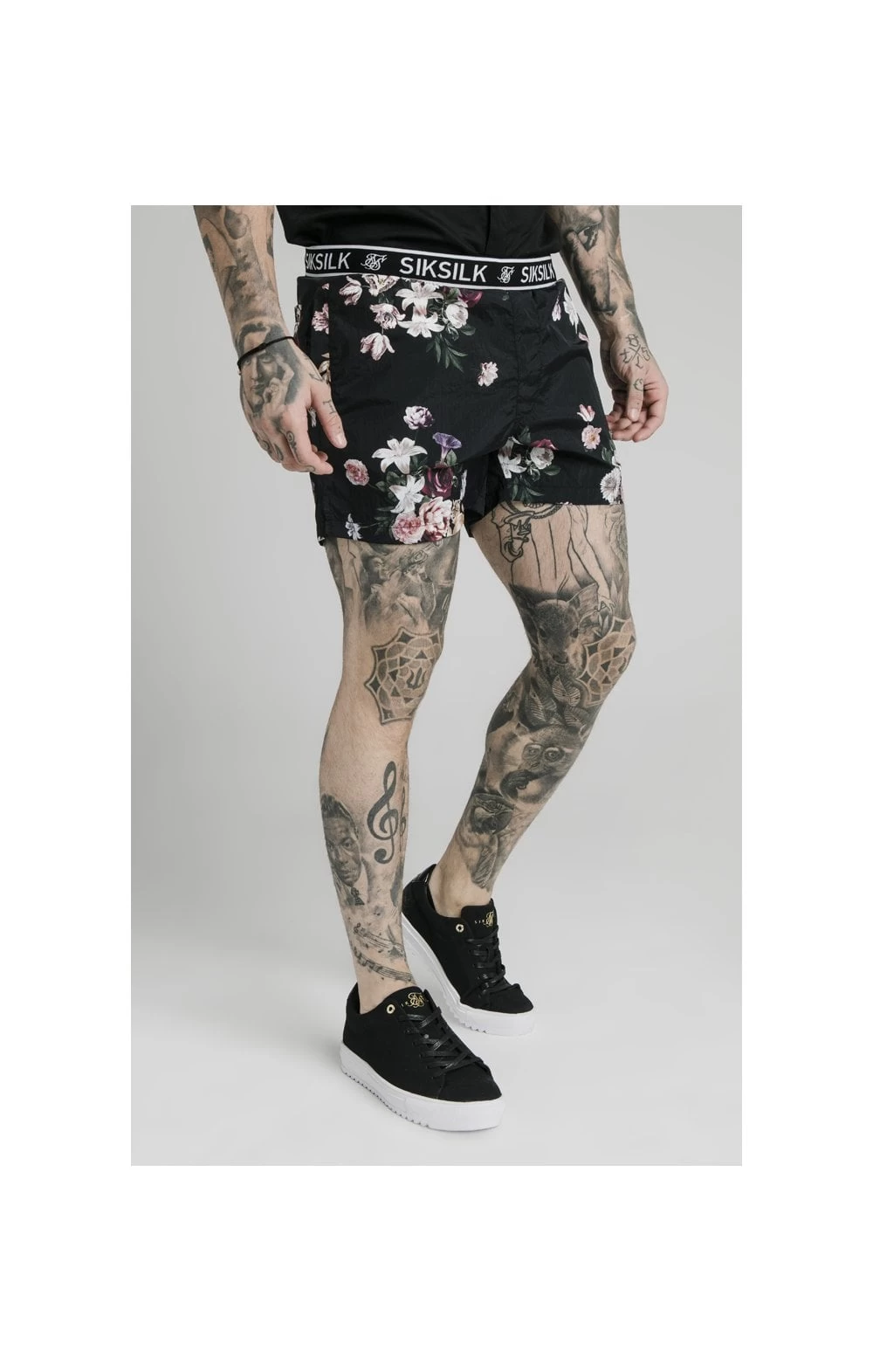 SikSilk BlackFloral Swim Short 6 SikSilk BlackFloral Swim Short - Image 4