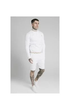 SikSilk Chain Rib Quarter Zip Overhead Track Top - White -Style Zone Shop 1584109829 06976800 fbb66745 9596 4980 ab36 5a47bfe28714