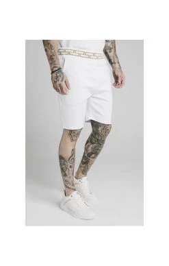 SikSilk Chain Rib Relaxed Shorts - White -Style Zone Shop 1584113601 13884900 5dec90c1 fd28 4214 88e3 5a4e37ba1640