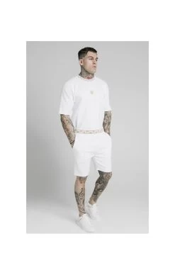 SikSilk Chain Rib Relaxed Shorts - White -Style Zone Shop 1584113608 32402100 da3bc14b 90f7 4658 a97a 15a794682264