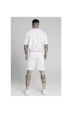 SikSilk Chain Rib Relaxed Shorts - White -Style Zone Shop 1584113609 95149900 f8237191 66b8 4e95 b36b ae4cf2a3658c