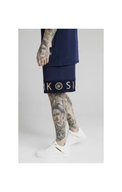 SikSilk Eyelet Panel Relaxed Fit Shorts - Navy Eclipse -Style Zone Shop 1584632591 96255600 29ce2c17 c8e1 481c a622 b3d50ed2c57e