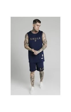 SikSilk Eyelet Panel Relaxed Fit Shorts - Navy Eclipse -Style Zone Shop 1584632593 88121200 d9d8f4a8 8060 4492 b5de 80be0cdbd058