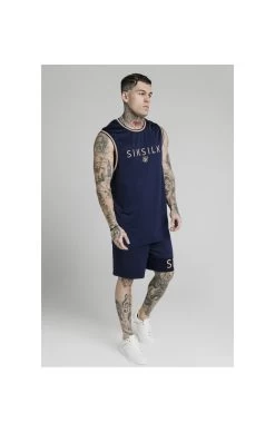 SikSilk Eyelet Panel Relaxed Fit Shorts - Navy Eclipse -Style Zone Shop 1584632595 66899900 5f0c0b25 cbbe 412f bf51 c274bd808aa1