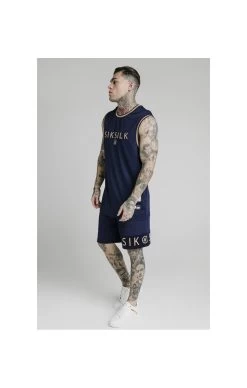 SikSilk Eyelet Panel Relaxed Fit Shorts - Navy Eclipse -Style Zone Shop 1584632597 31970200 cb8fa2c9 99be 4aa6 bfa7 c201c7045151
