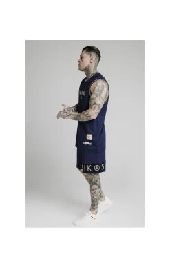 SikSilk Eyelet Panel Relaxed Fit Shorts - Navy Eclipse -Style Zone Shop 1584632599 00105100 a80cce8a 555a 4ff6 bf80 491721cd1b4f