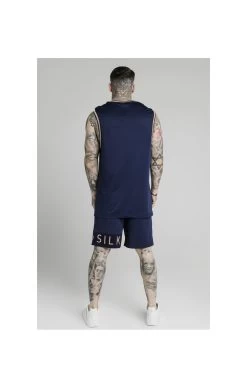 SikSilk Eyelet Panel Relaxed Fit Shorts - Navy Eclipse -Style Zone Shop 1584632600 72595900 ef193f97 6867 46ee 9a42 354d66ec4a83
