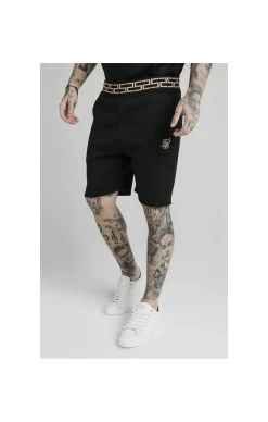 SikSilk Chain Rib Relaxed Shorts - Black
