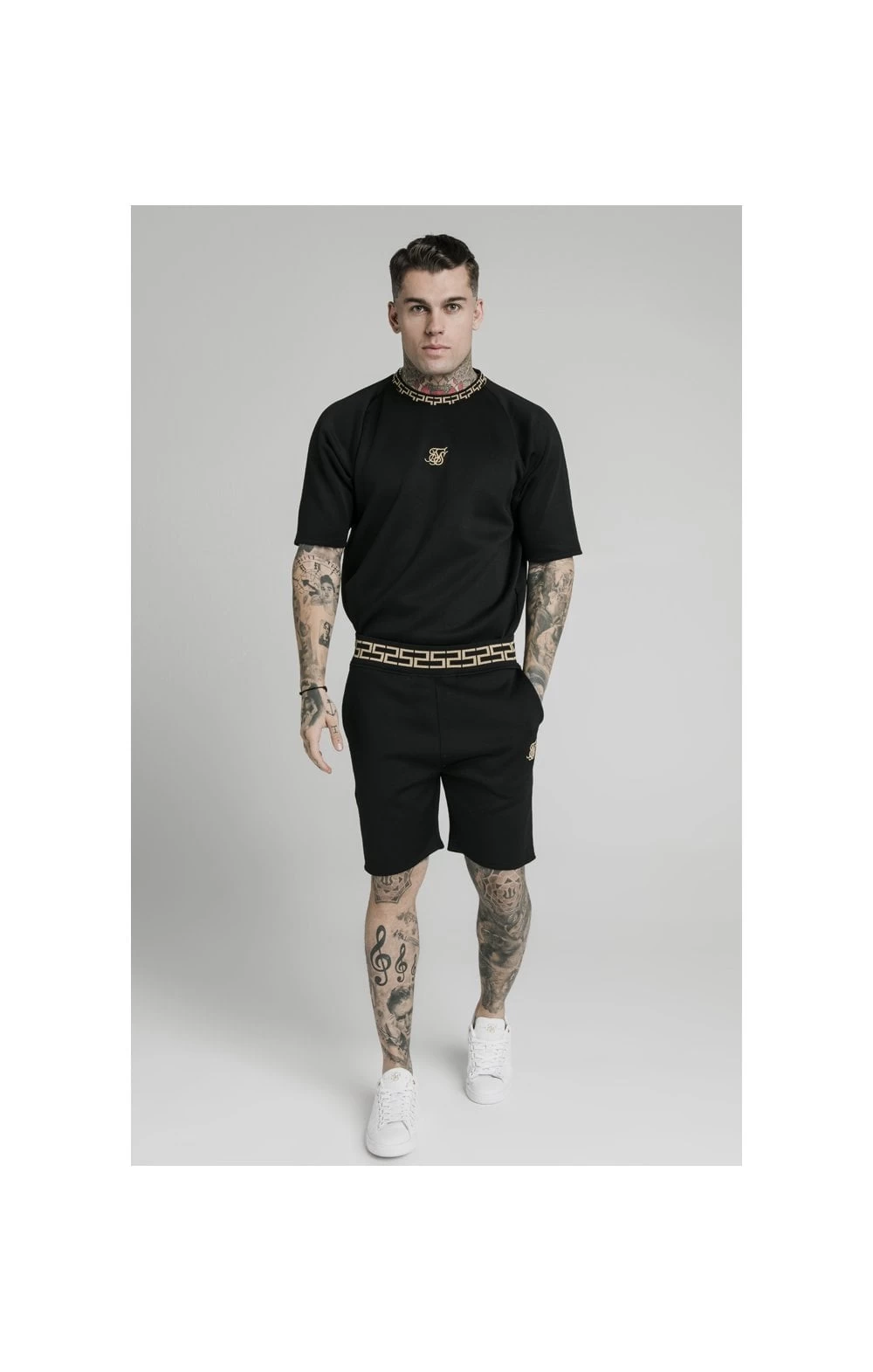 SikSilk Chain Rib Relaxed Shorts - Black 4 SikSilk Chain Rib Relaxed Shorts - Black - Image 2