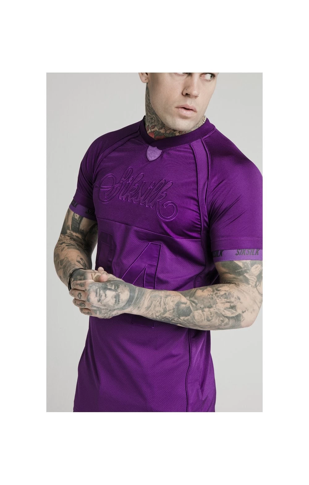 SikSilk Stretch Tee - Purple 4 SikSilk Stretch Tee - Purple - Image 2