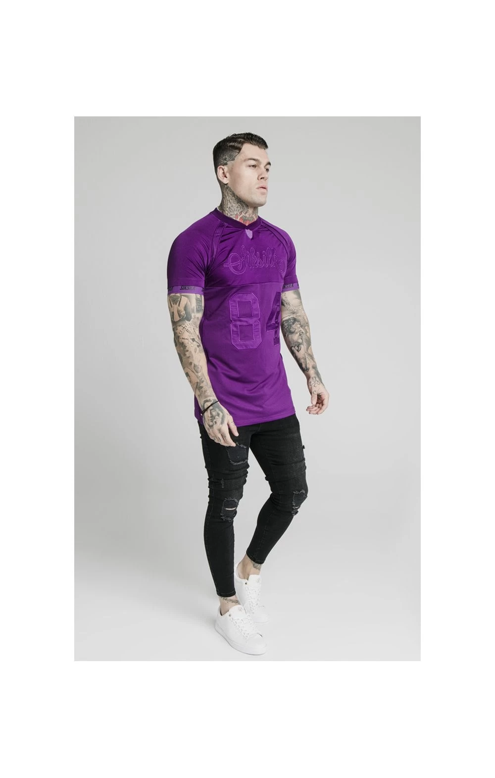 SikSilk Stretch Tee - Purple 6 SikSilk Stretch Tee - Purple - Image 4