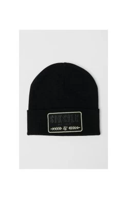 SikSilk Patch Beanie - Black
