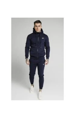 SikSilk Navy Zip Through Muscle Fit Hoodie -Style Zone Shop 1600159249 72021100 5842d2a8 5a17 4fa2 b3d8 d1e155e9aa91