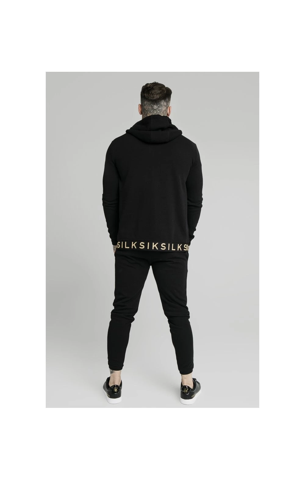 SikSilk Elastic Jacquard Zip Through Hoodie – Black 8 SikSilk Elastic Jacquard Zip Through Hoodie – Black - Image 6