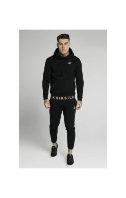 SikSilk Elastic Jacquard Overhead Hoodie – Black -Style Zone Shop 1601038245 88409600 841055a8 87e1 4aca ab50 a142f685edee