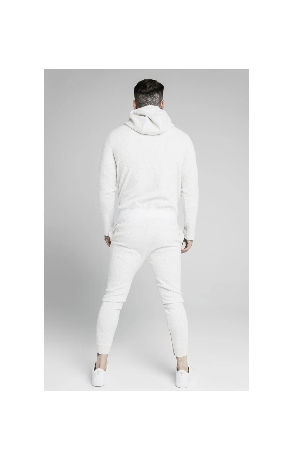 SikSilk Agility Textured Zip Through Hoodie - Snow Marl 8 SikSilk Agility Textured Zip Through Hoodie - Snow Marl - Image 6