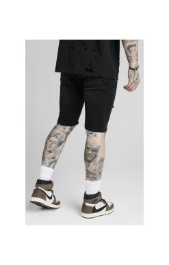 SikSilk Distressed Denim Flight Shorts – Washed Black -Style Zone Shop 1601980859 93160100 3181332e bf1d 4f62 8e64 687501477d0e