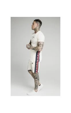 SikSilk Retro Tape Relaxed Shorts - Off White -Style Zone Shop 1602157914 48891300 a0f19111 f876 4690 98c7 dde725ae171e