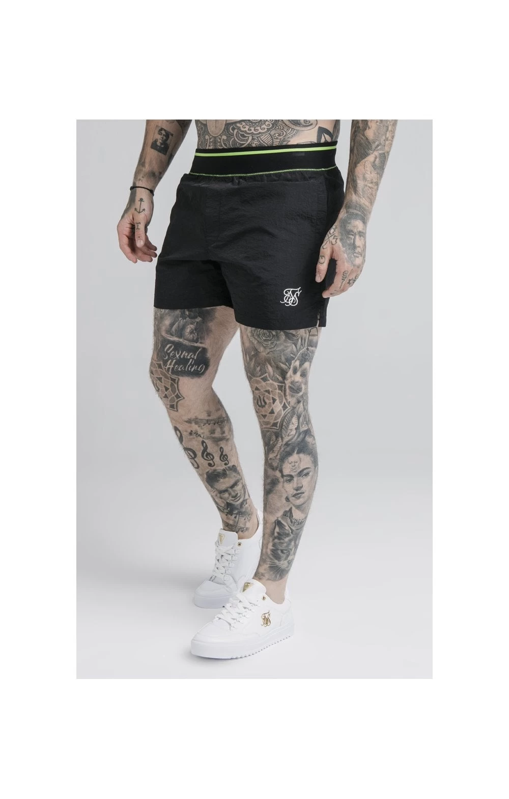 SikSilk Adapt Crushed Nylon Swim Shorts - Black 3 SikSilk Adapt Crushed Nylon Swim Shorts - Black