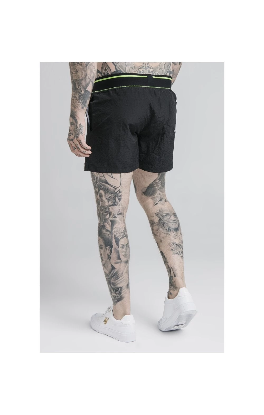 SikSilk Adapt Crushed Nylon Swim Shorts - Black 4 SikSilk Adapt Crushed Nylon Swim Shorts - Black - Image 2