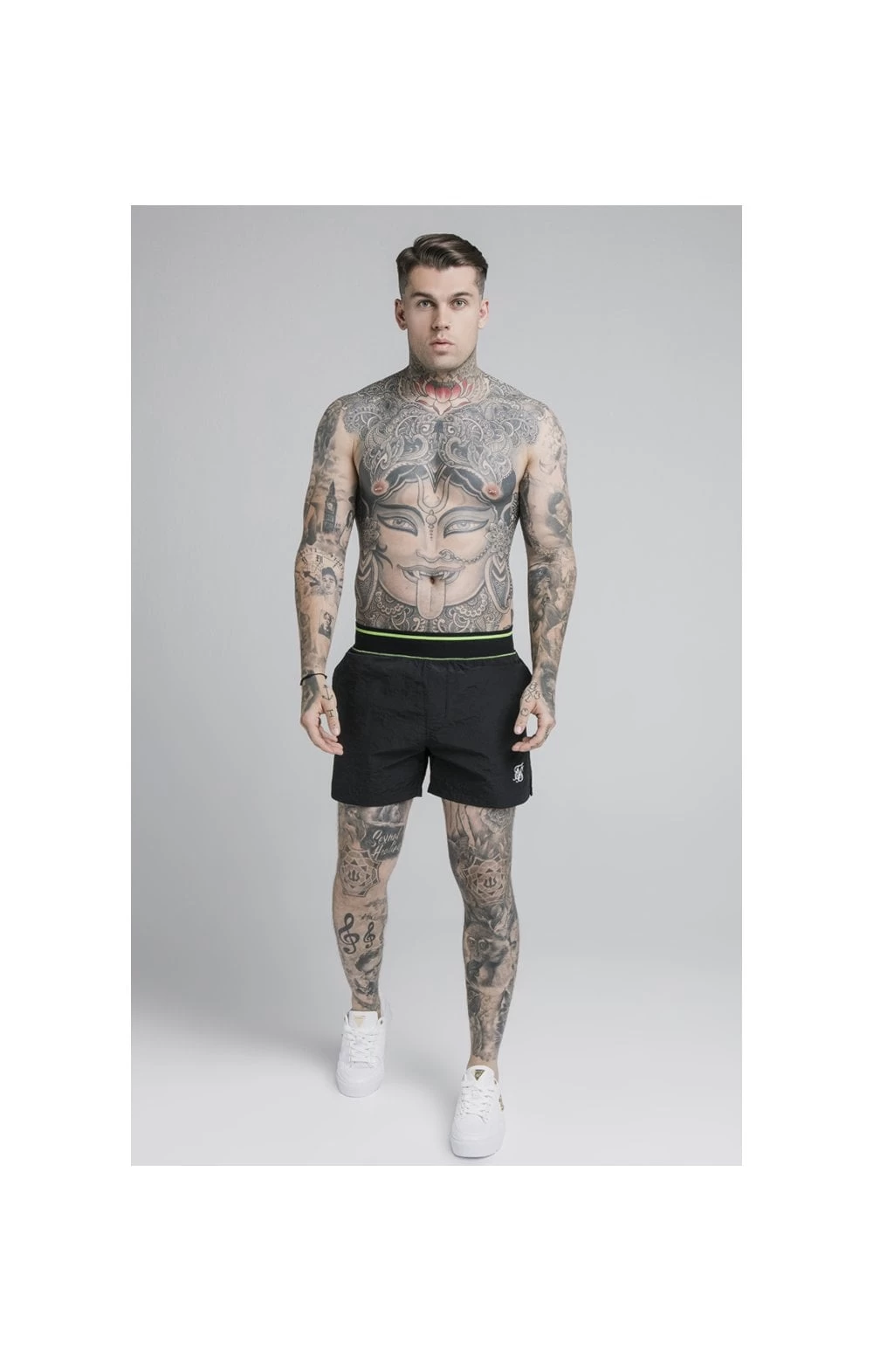 SikSilk Adapt Crushed Nylon Swim Shorts - Black 7 SikSilk Adapt Crushed Nylon Swim Shorts - Black - Image 5