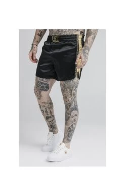 SikSilk Black Satin Short
