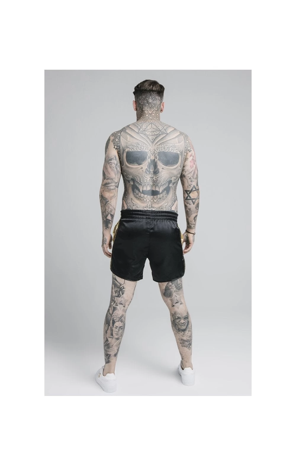 SikSilk Black Satin Short 6 SikSilk Black Satin Short - Image 4