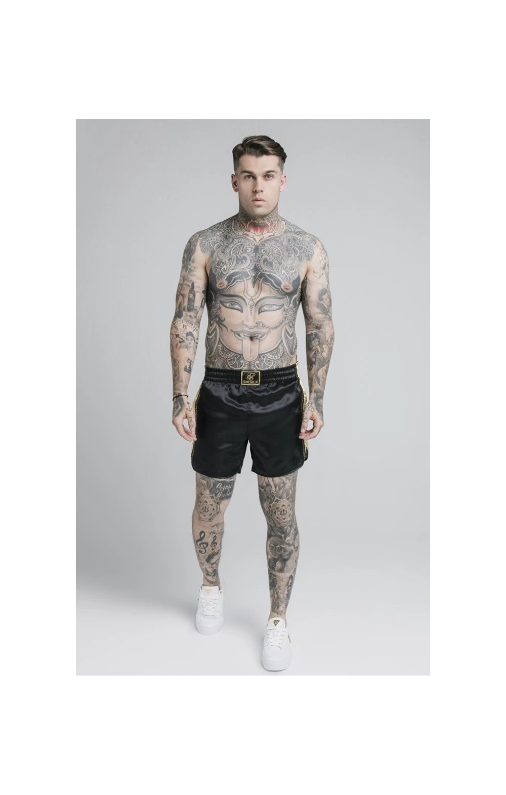 SikSilk Black Satin Short 7 SikSilk Black Satin Short - Image 5