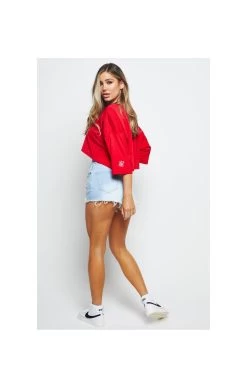 SikSilk Retro Football Crop Jersey - Red -Style Zone Shop 1606400546 96347500
