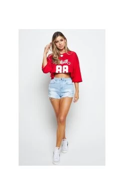 SikSilk Retro Football Crop Jersey - Red -Style Zone Shop 1606400548 23413700