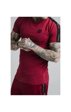 SikSilk Shadow Straight Hem Gym Tee - Deep Red & Black -Style Zone Shop 1607076180 09850400 450fadc9 37a8 4f09 949d 37de40aeb4f6