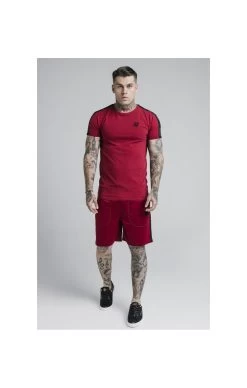 SikSilk Shadow Straight Hem Gym Tee - Deep Red & Black -Style Zone Shop 1607076181 62418900 d326e071 e80f 4fb8 abcf 8b93f435dfbf