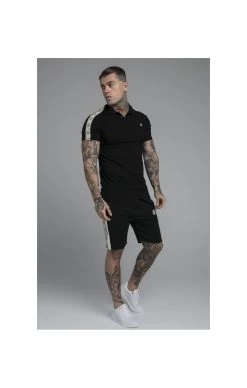 SikSilk Premium Tape Pleated Shorts - Jet Black & Off White -Style Zone Shop 1607355062 05913000 90f47c9b 9562 4795 beb2 8f8a3c152db5