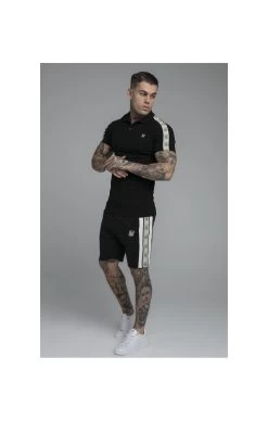 SikSilk Premium Tape Pleated Shorts - Jet Black & Off White -Style Zone Shop 1607355063 32830900 e6ebac0e fad3 4392 af59 e2ab25139843