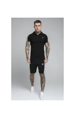 SikSilk Premium Tape Pleated Shorts - Jet Black & Off White -Style Zone Shop 1607355064 66518100 fed41fb9 0b98 47fa ae29 e7c016d7a18e
