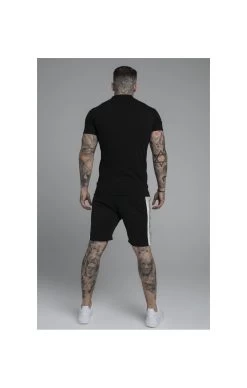 SikSilk Premium Tape Pleated Shorts - Jet Black & Off White -Style Zone Shop 1607355065 99010700 0bb36c24 b385 47bf 9c91 0ec4305efe86