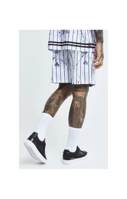 SikSilk Marble Relaxed Shorts - White & Grey -Style Zone Shop 1617014374 95986100