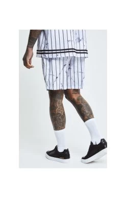 SikSilk Marble Relaxed Shorts - White & Grey -Style Zone Shop 1617014376 79747400