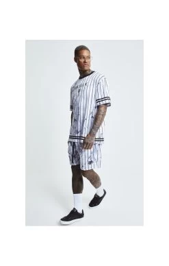 SikSilk Marble Relaxed Shorts - White & Grey -Style Zone Shop 1617014378 52958100