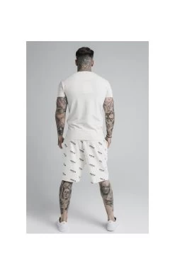 SikSilk Repeat Print Shorts - Off White -Style Zone Shop 1617021896 13278900