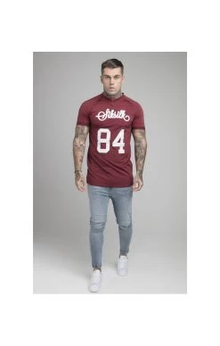 SikSilk Burgundy Stretch Sports T-Shirt -Style Zone Shop 1618058435 08770600 345ac802 8084 4ff2 a81f 9455914e3b15