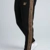 SikSilk Black, Gold Knitted Tape Track Pant -Style Zone Shop Gold pant