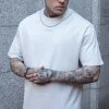 SikSilk Snow Marl Oversized Chain T-Shirt -Style Zone Shop Grey marl tee