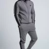 SikSilk Grey Taped Zip Thru Hoodie & Jogger Set -Style Zone Shop Grey twin set