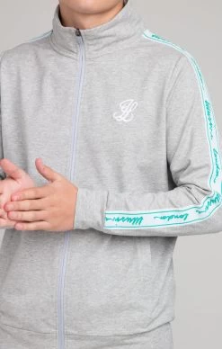 SikSilk Boys Illusive Grey Marl Taped Zip Thru