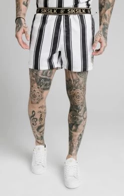 SikSilk Black Stripe Standard Swim Short